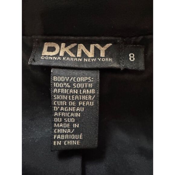 DKNY Lamb Leather Moto Women's jacket, Black, Size 8 - Picture 4 of 7
